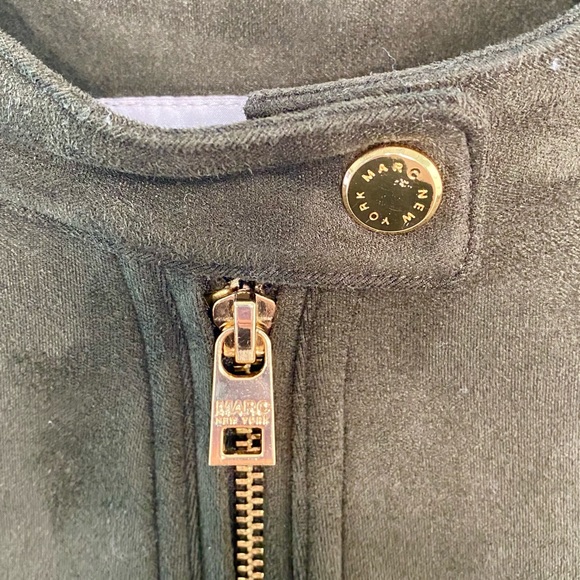 MARC NY Faux Suede Moto Jacket - Olive Green - Picture 5 of 12